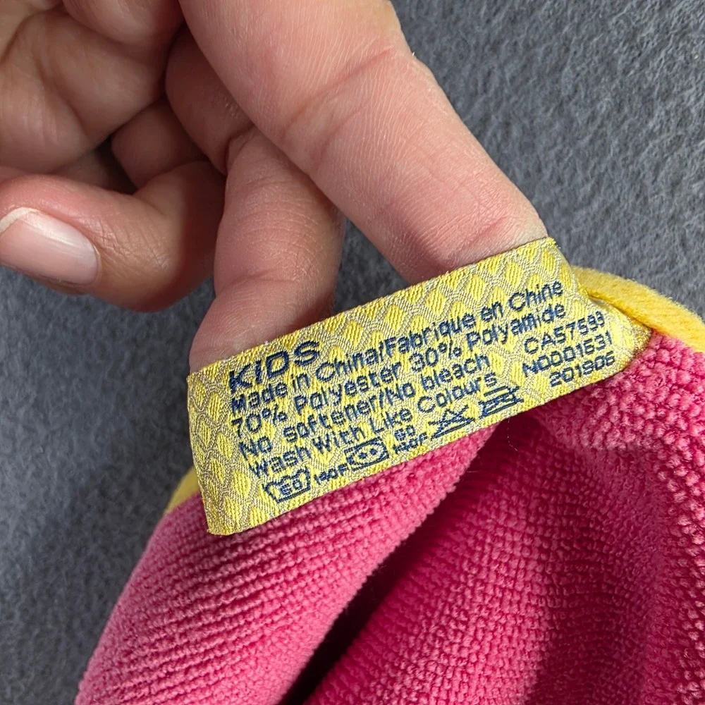 Norwex Kids Bath Towel Pink Yellow BacLock Microfiber 27x47 Soft Quick Dry